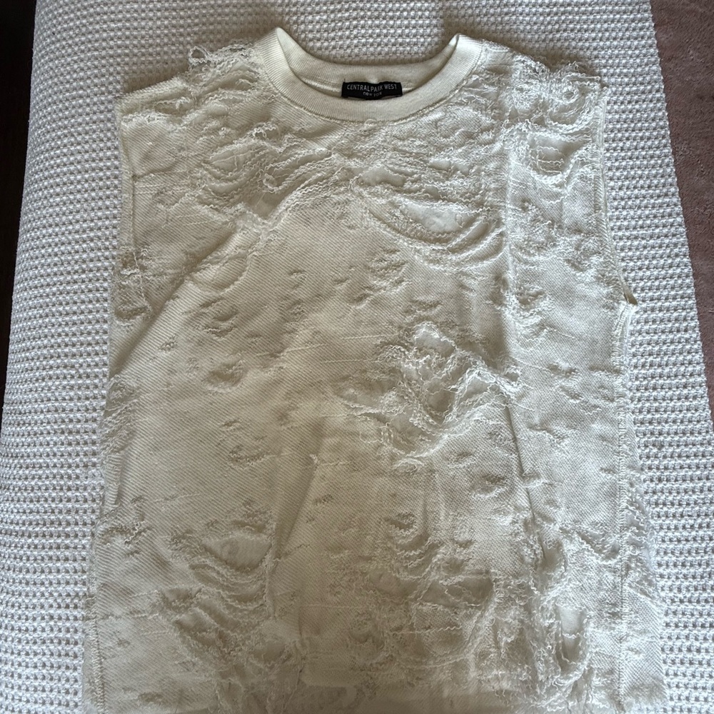 White Sleeveless Lace Top